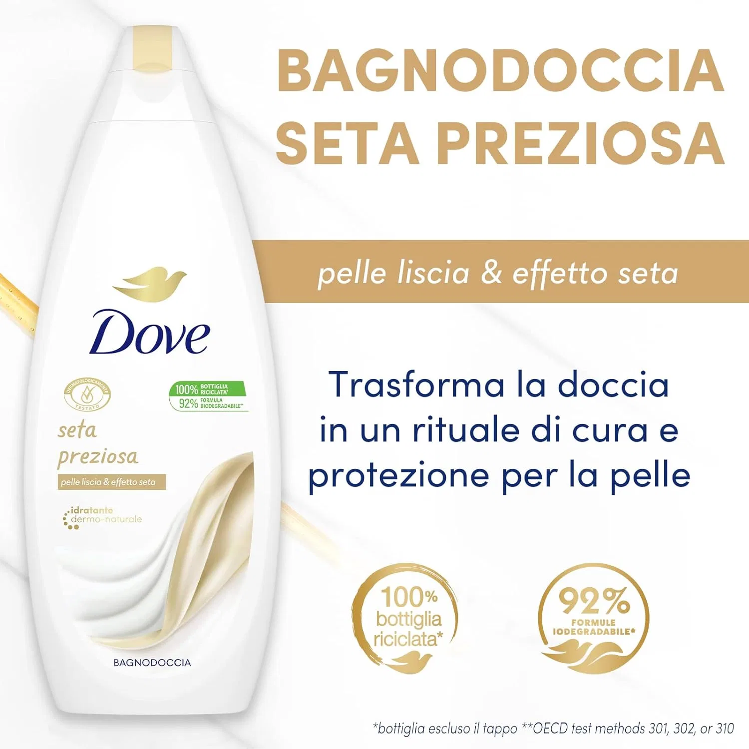 Гель для душа Dove Luxury Silk, 12x600 мл, Unscented — фото 4