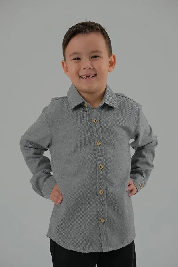 Детская рубашка для мальчиков с длинным рукавом Lily 3w Asg Tekstil, Gray Melange
