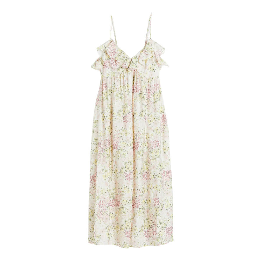 

Платье H&M Sleeveless V-neck, кремовый/цветочный, Бежевый, Платье H&M Sleeveless V-neck, кремовый/цветочный
