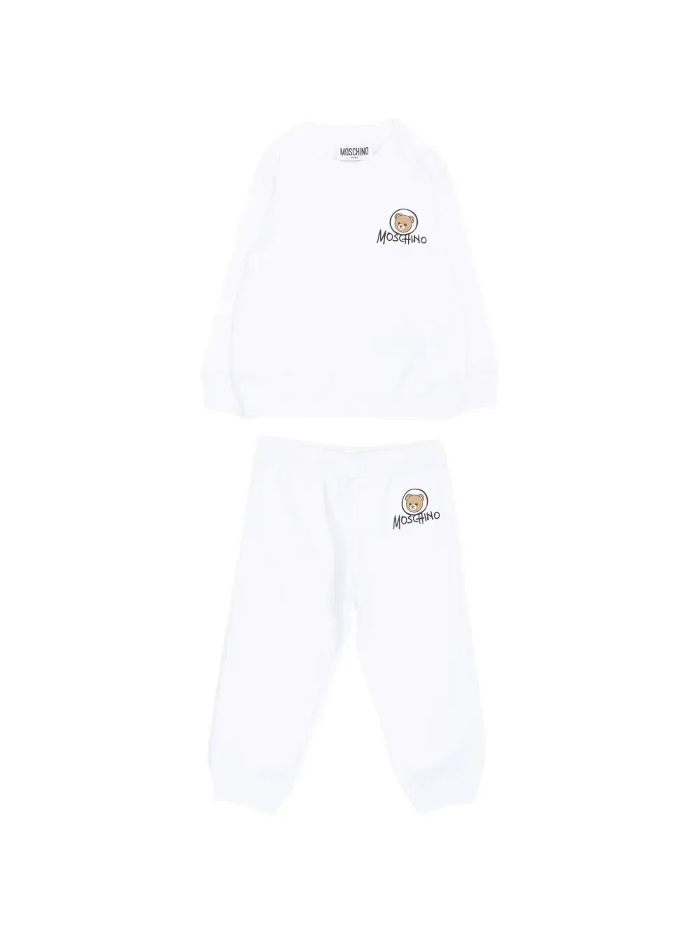 Хлопковый спортивный костюм Moschino Kids, белый