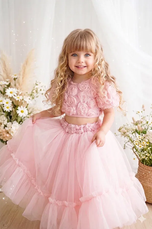 Детское платье для девочек с принтом Princess Dress Alyra, Pink — фото 4
