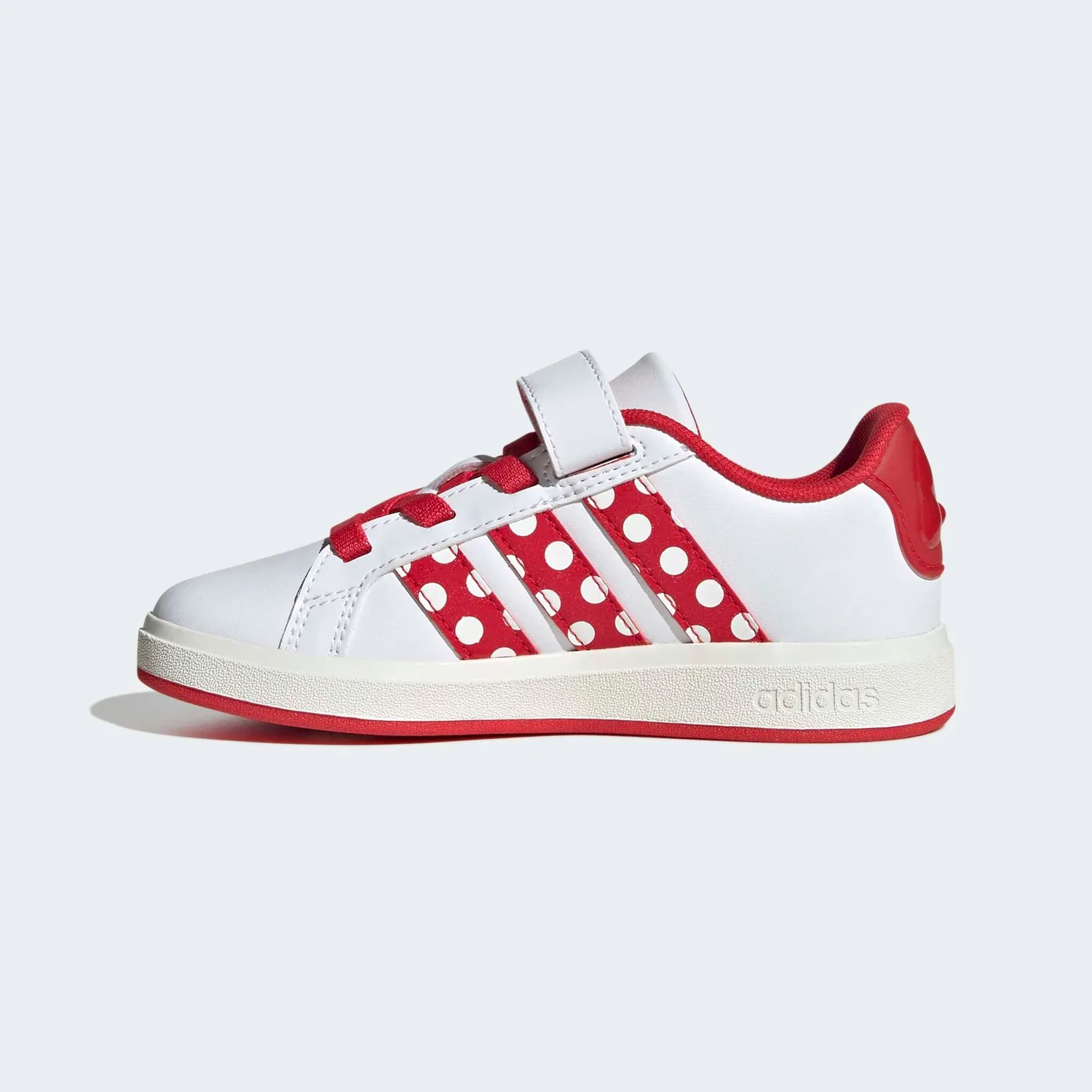Детские кроссовки с принтом Minnie Mouse Adidas Sportswear, Cloud White/Pure Ruby/Off White — фото 3