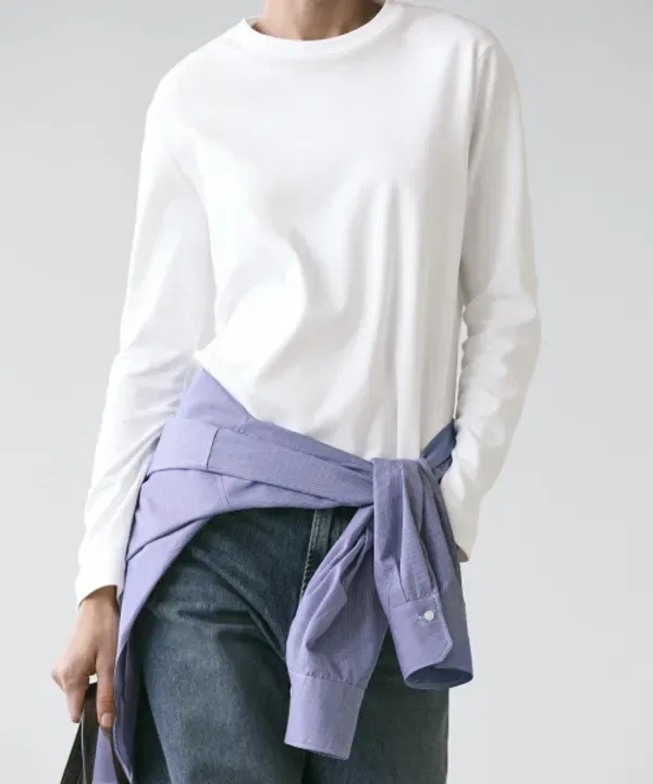 Футболка с длинным рукавом из 100% хлопка, Massimo Dutti — фото 3