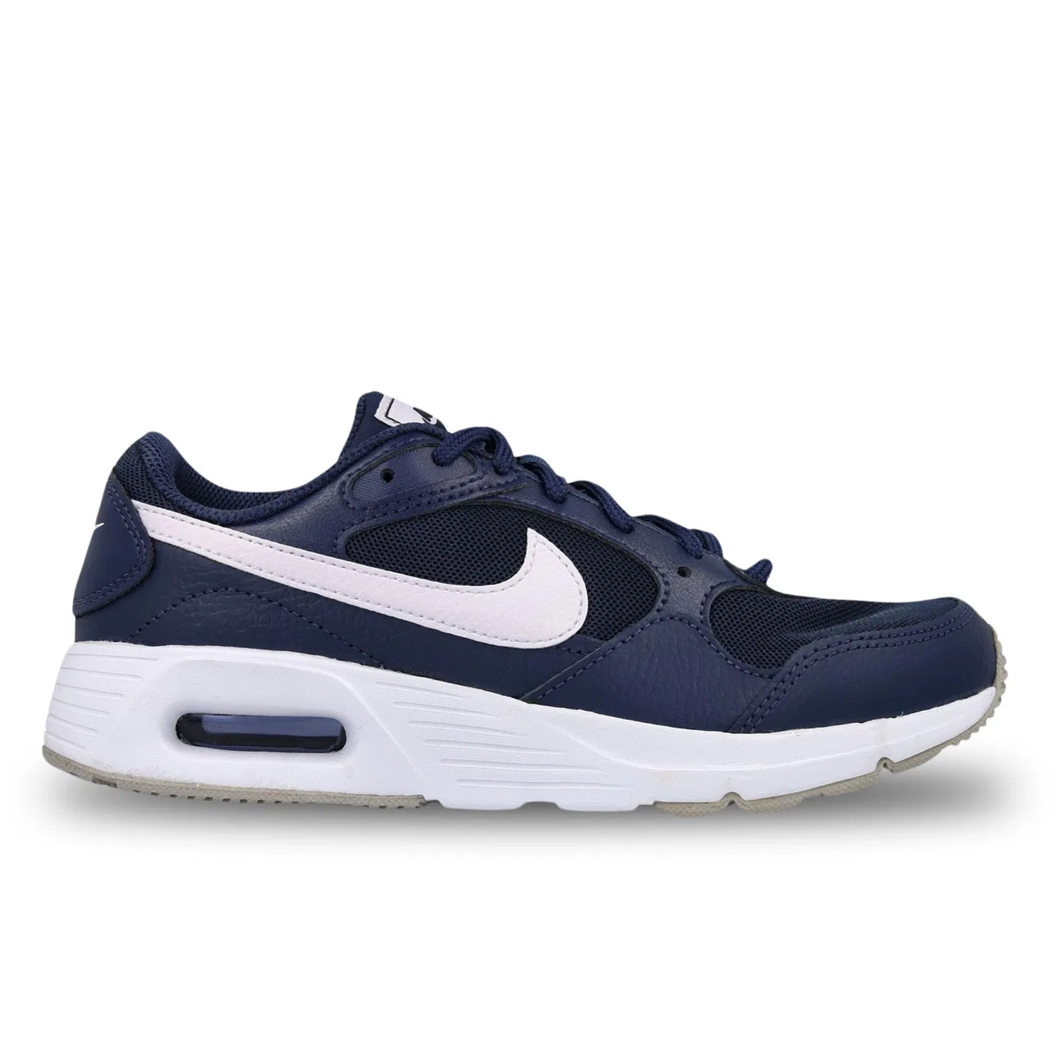 Детские кроссовки для мальчиков с шнуровкой Air Max Sc NIKE, Midnight Navy Barely Grape White — фото 3