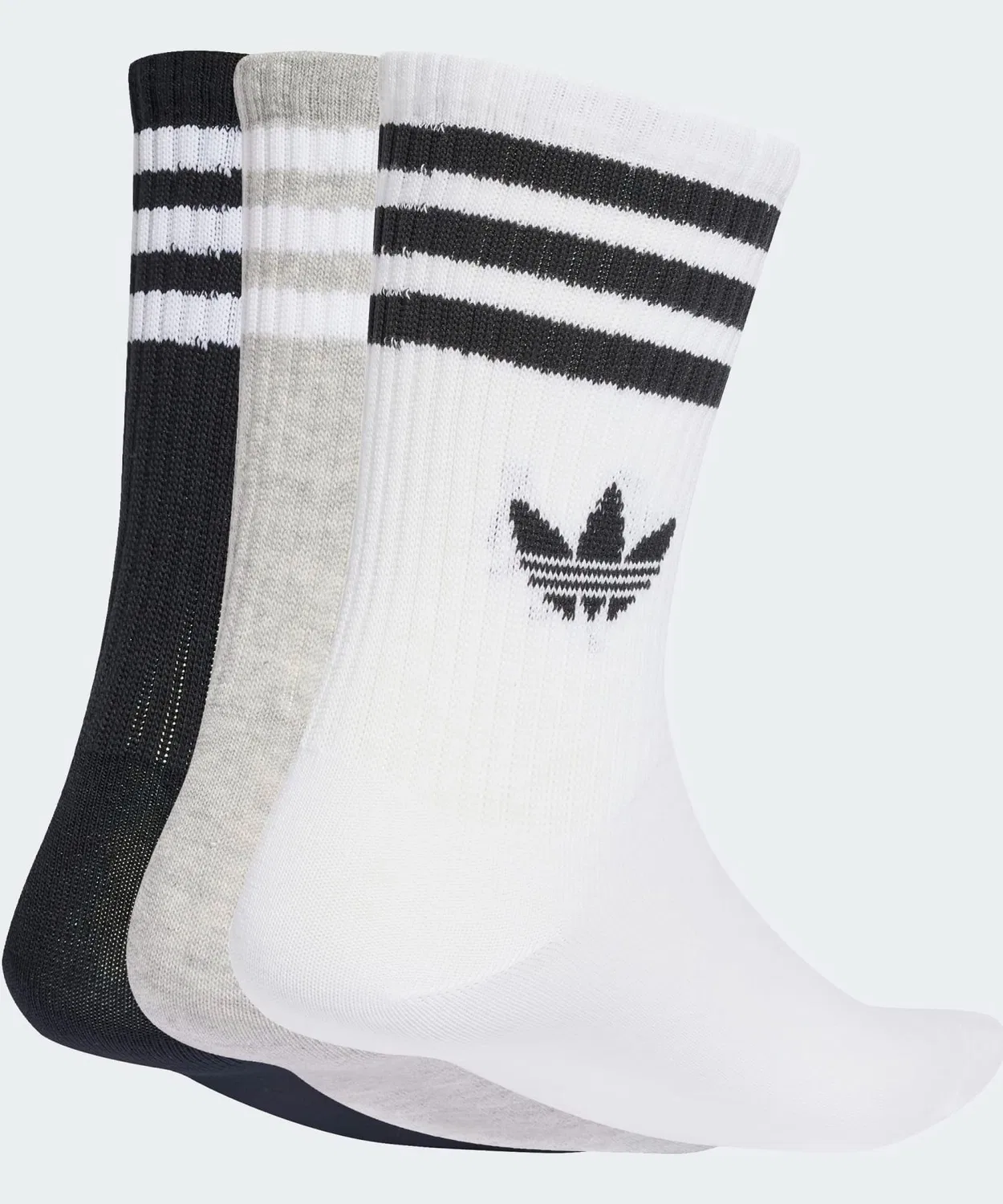 Мужские носки-гольфы с тремя полосками, комплект из 3 пар Adidas, White — фото 2