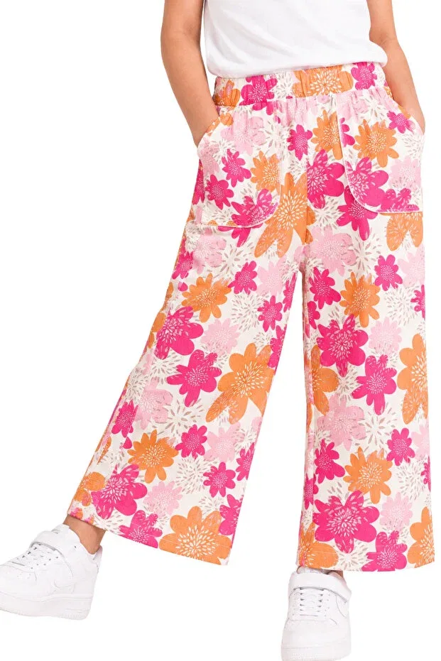 Детские брюки для девочек с принтом Wide Leg Divonette, Pattern 5 - Colorful