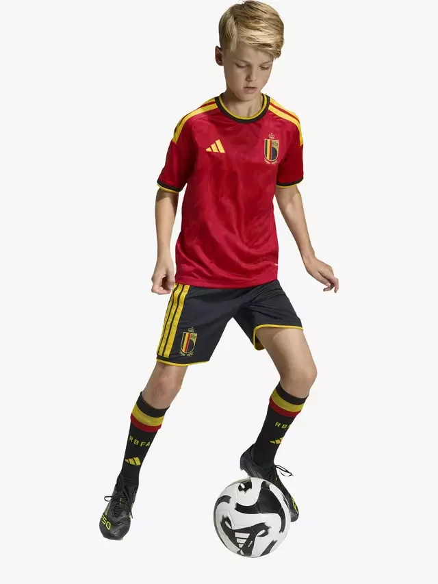 Детская домашняя футболка сборной Бельгии №26, красная/золотая adidas — фото 3