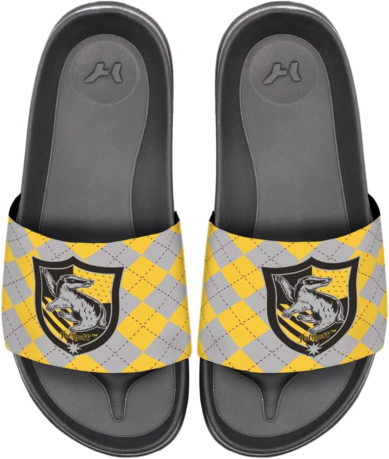 

Сандалии унисекс Harry Potter с клеткой факультетов Хогвартса, регулируемые шлепанцы с липучкой, коллекция Popfunk, Hufflepuff Plaid