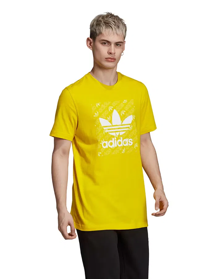 Футболка с принтом Mono square logo Adidas Originals, желтый — фото 4