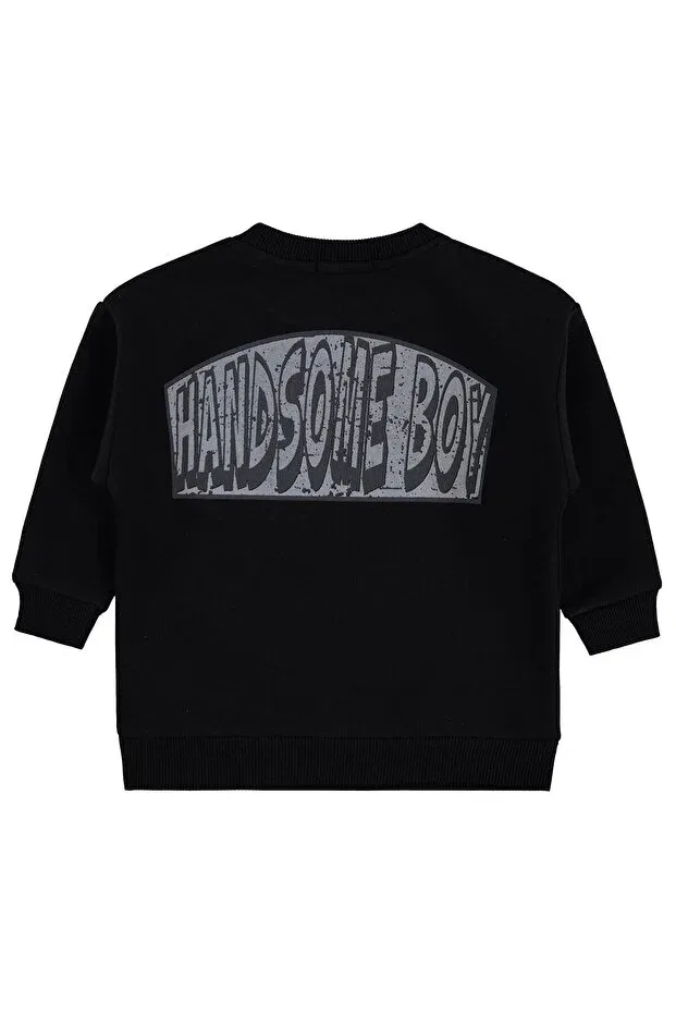 Детские свитшот для мальчиков с принтом Oversize Civil Boys, Черный — фото 2