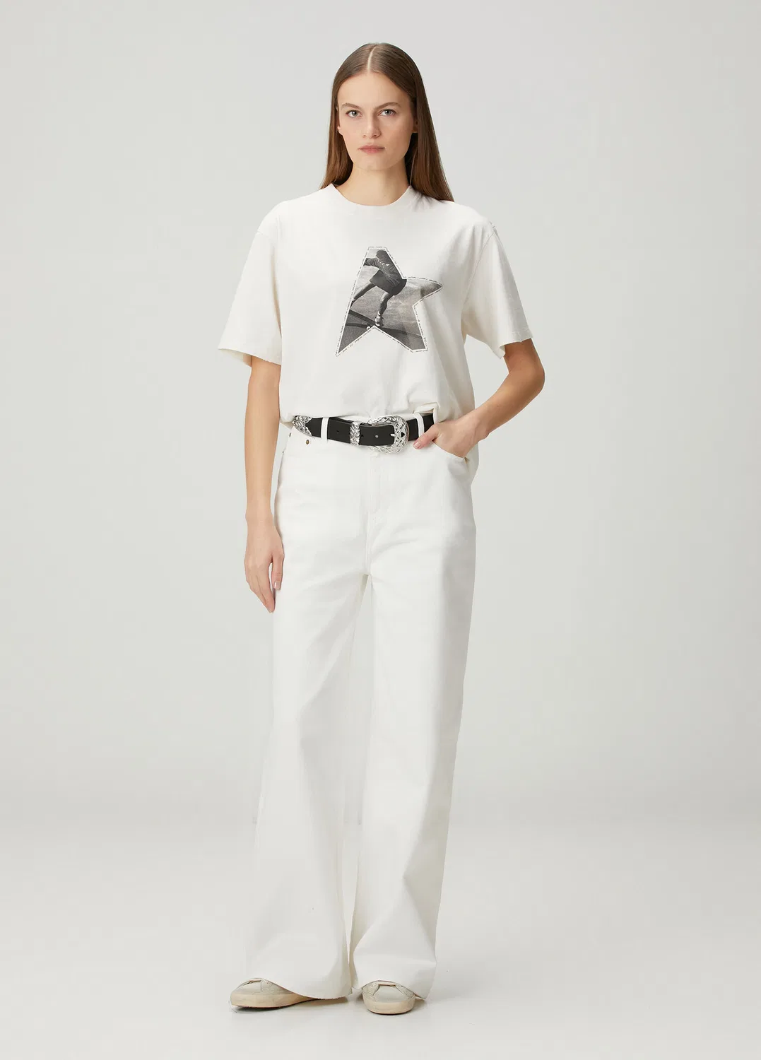 Джинсы Boyfriend Golden Goose, Broken White