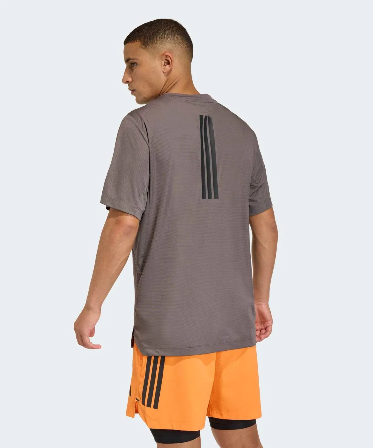 Мужская футболка с коротким рукавом Adidas D4T PrimeLift Три Стрипы, Grey — фото 2
