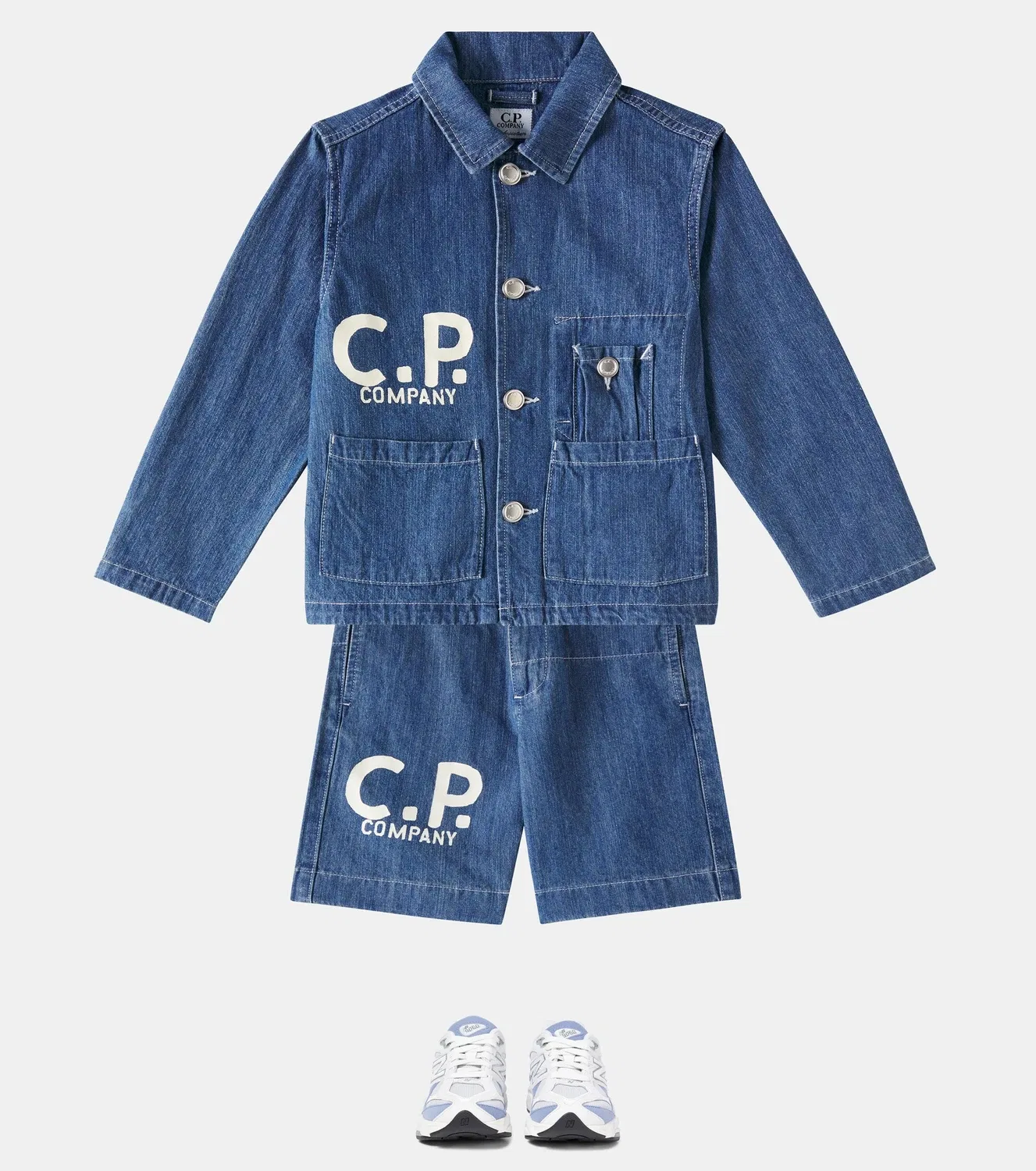 Легкая куртка джинсовая с логотипом C.P. Company Kids, синий — фото 2