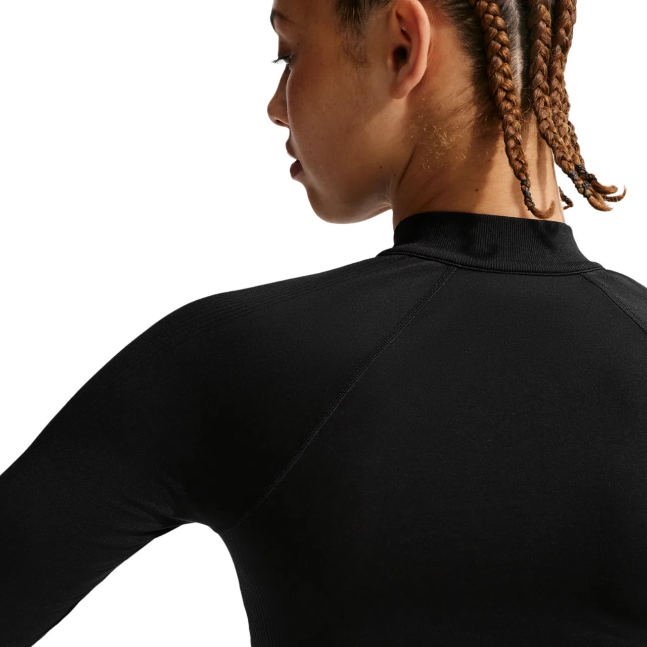 Женская футболка с длинным рукавом, облегающая, Nike Pro Dri-FIT Seamless FZ Midlayer, Black — фото 2