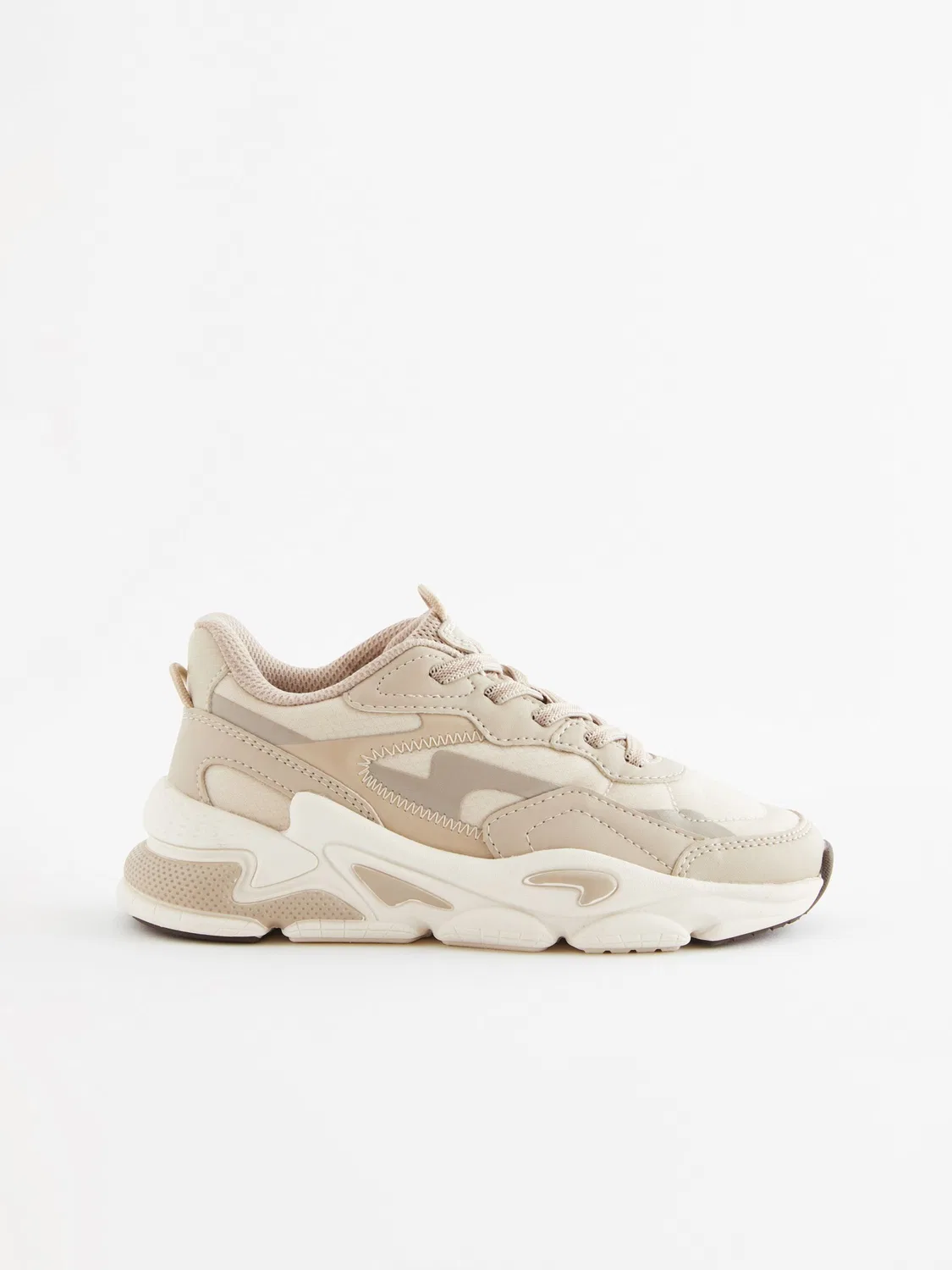 Кроссовки на эластичных шнурках Neutral Elastic Lace Trainers Next, нейтральный — фото 2