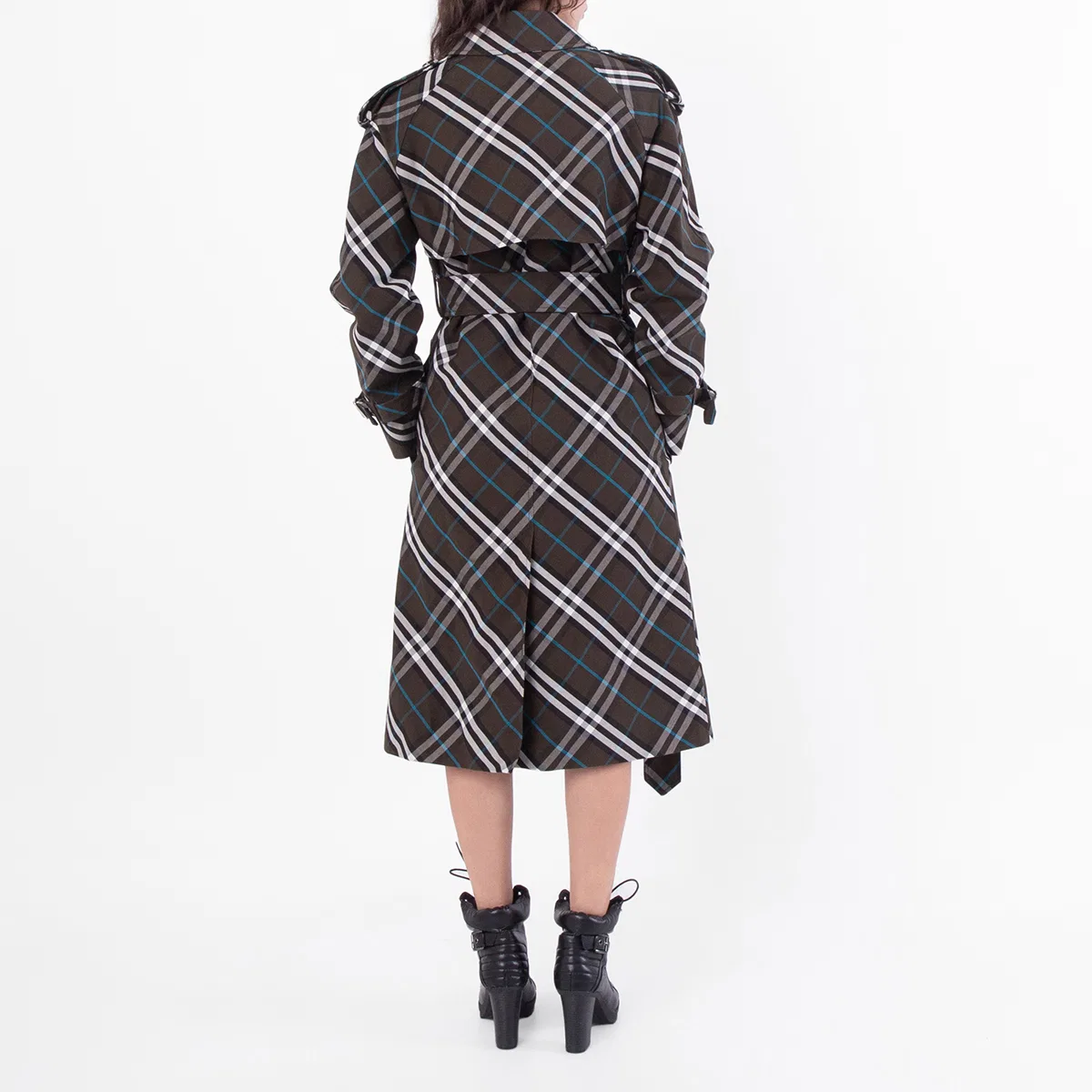 Пальто-тренч длинное с принтом Nova Check Snug Check-Print Long Trench Coat Burberry, Snug Ip Check — фото 4