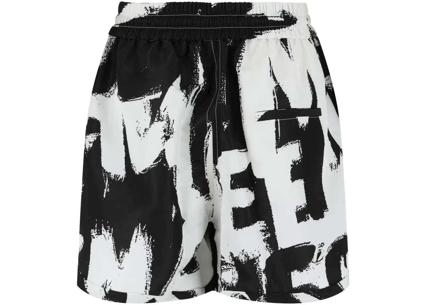 Женские шорты с принтом Graffiti Print Alexander McQueen, Black White — фото 2