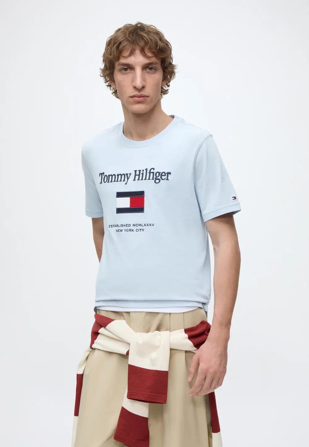 Футболка с принтом флага Tommy Hilfiger, Sky Blue — фото 4