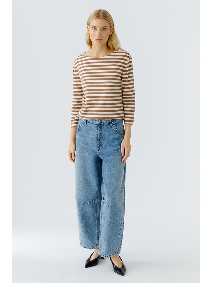 

Oui Футболка с длинными рукавами верблюжьего/кремового цвета