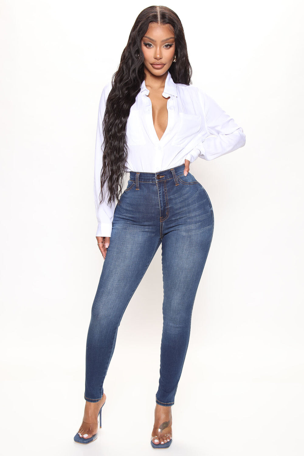 

Джинсы скинни Fashion Nova FN22805CH1, деним