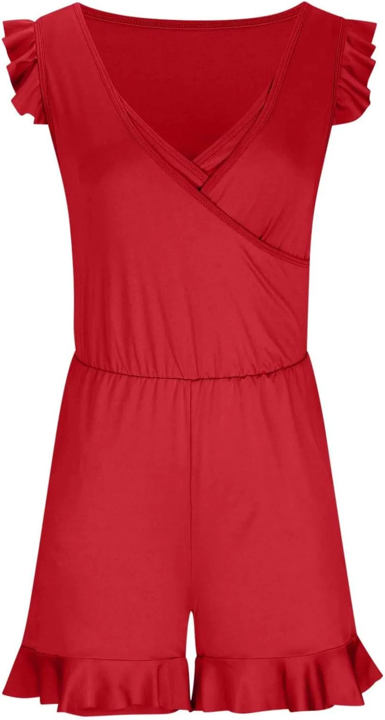 Женский слитный купальник с встроенным бюстгальтером Swim Romper, Red — фото 4