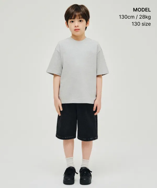 Футболка, оверсайз, круглая горловина, Musinsa Standard Kids, Medium Gray — фото 2