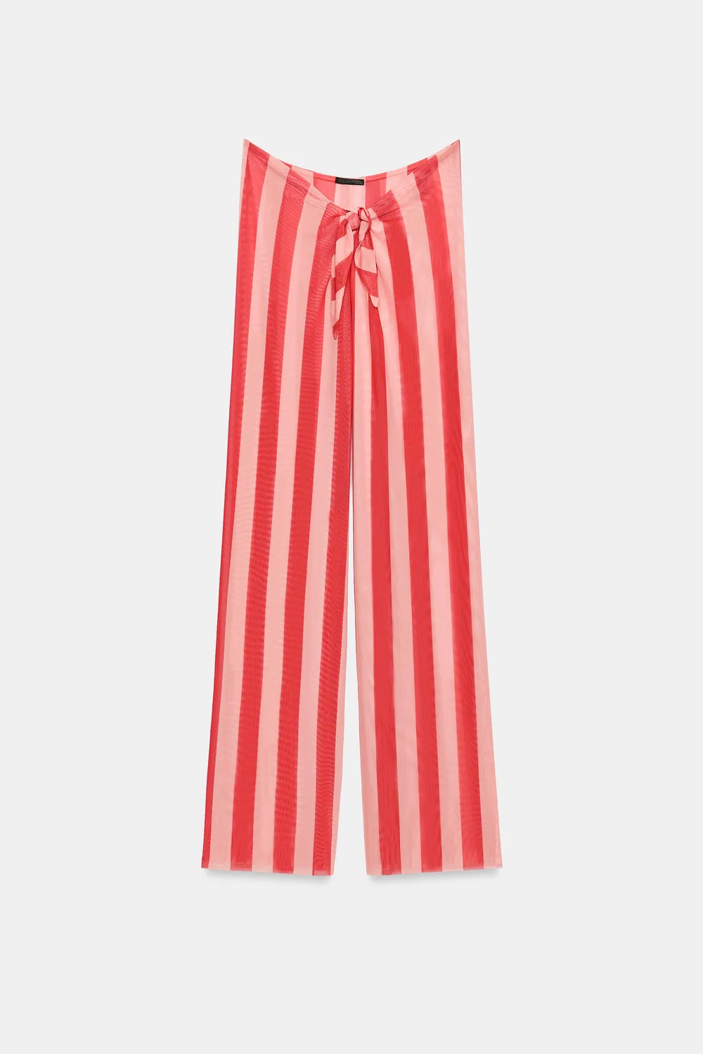 Брюки-накидка из тюля в полоску с принтом ZARA, Red/Coral — фото 4