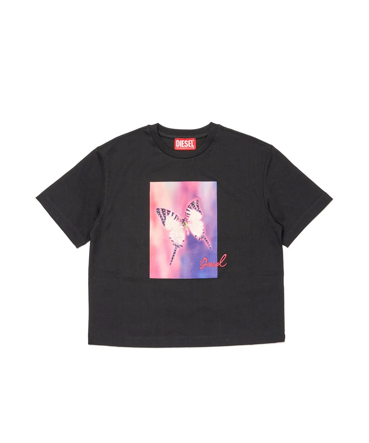 Детская футболка с принтом Graphic Half Sleeves DIESEL KIDS, Black