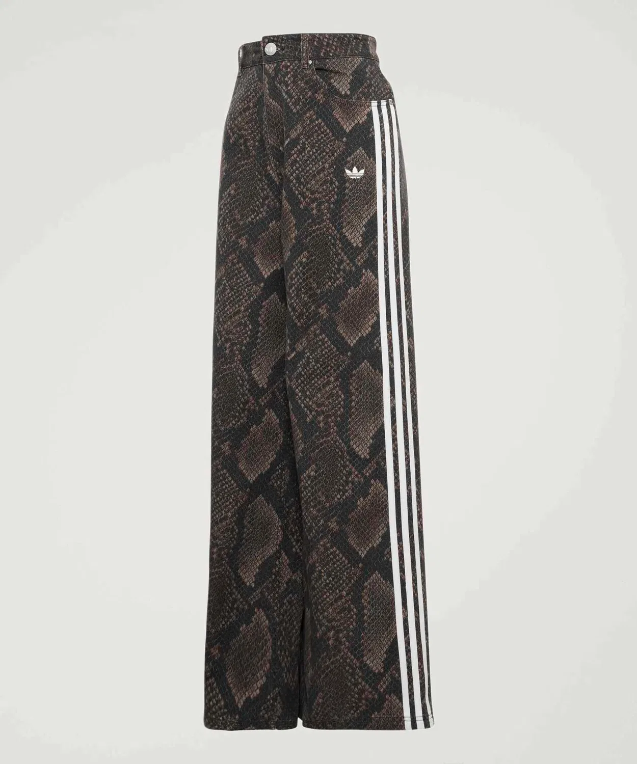 Женские свободные брюки из денима с принтом Snake Print, Adidas Originals, Коричневый — фото 3