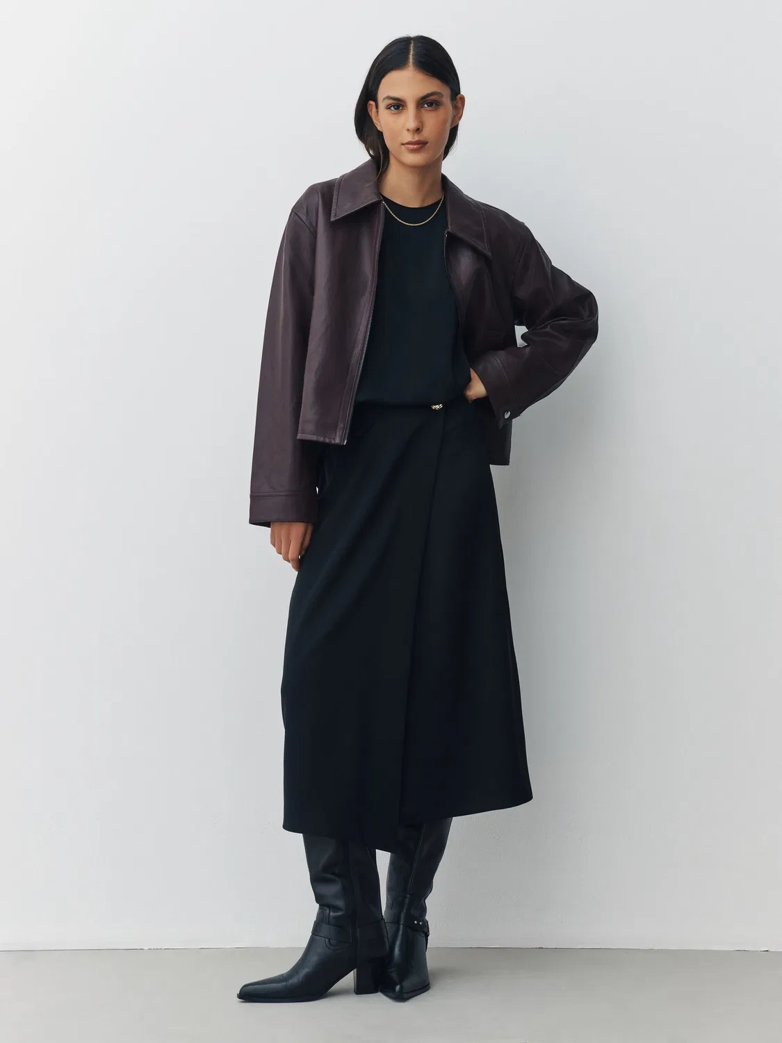 Юбка миди с запахом Black Midi Wrap Skirt Next, черный — фото 2