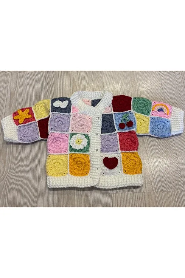 Детский кардиган ручной вязки Hobihanem Tuhafiye, Nude Color