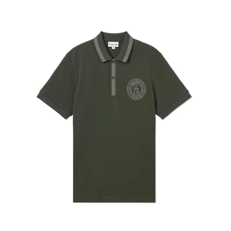 Мужское поло с принтом LACOSTE, Stone Black Green/HCF