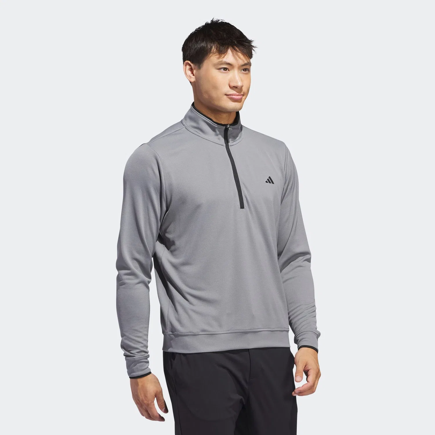 Мужское гольф-поло с застежкой-молнией Adidas Performance, Grey Three — фото 3