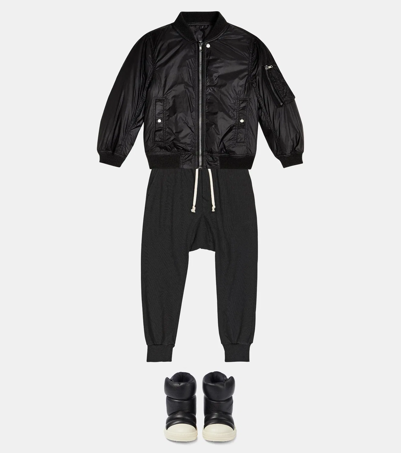Легкая куртка-бомбер с наполнителем Rick Owens Kids, черный — фото 2