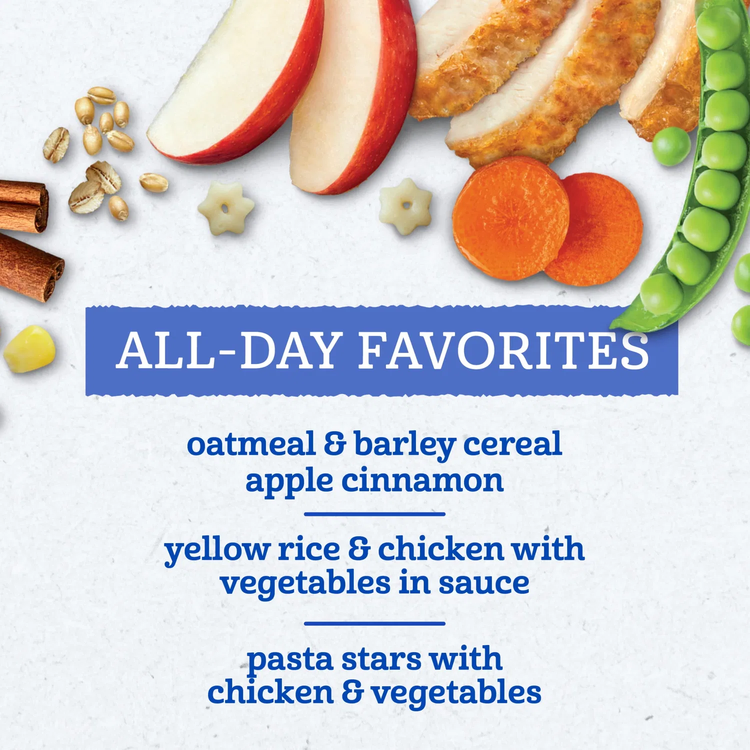Детское питание Gerber All Day Favorites, набор 6 упаковок, 2 упаковки, 0.97 кг — фото 3