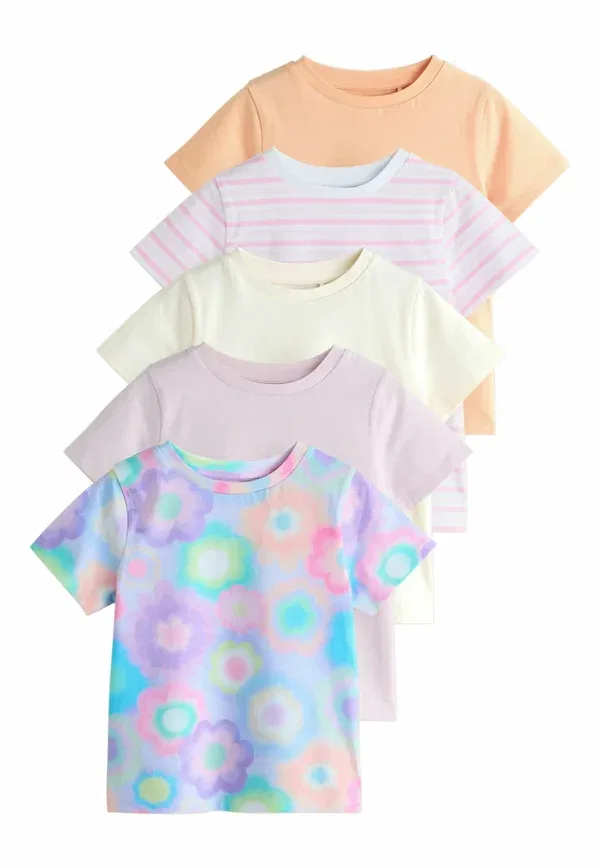Футболка хлопковая Regular fit - 5 pack - print t-shirt Next Pink Abstract, розовый