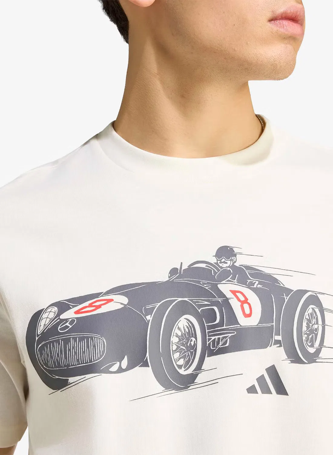 Футболка с принтом Silver Arrows 1955 Adidas, белый — фото 4