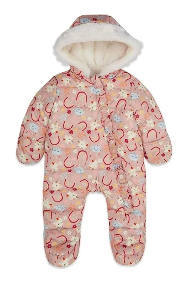 Детское зимнее пальто для девочек на молнии с капюшоном Next Baby, Pink