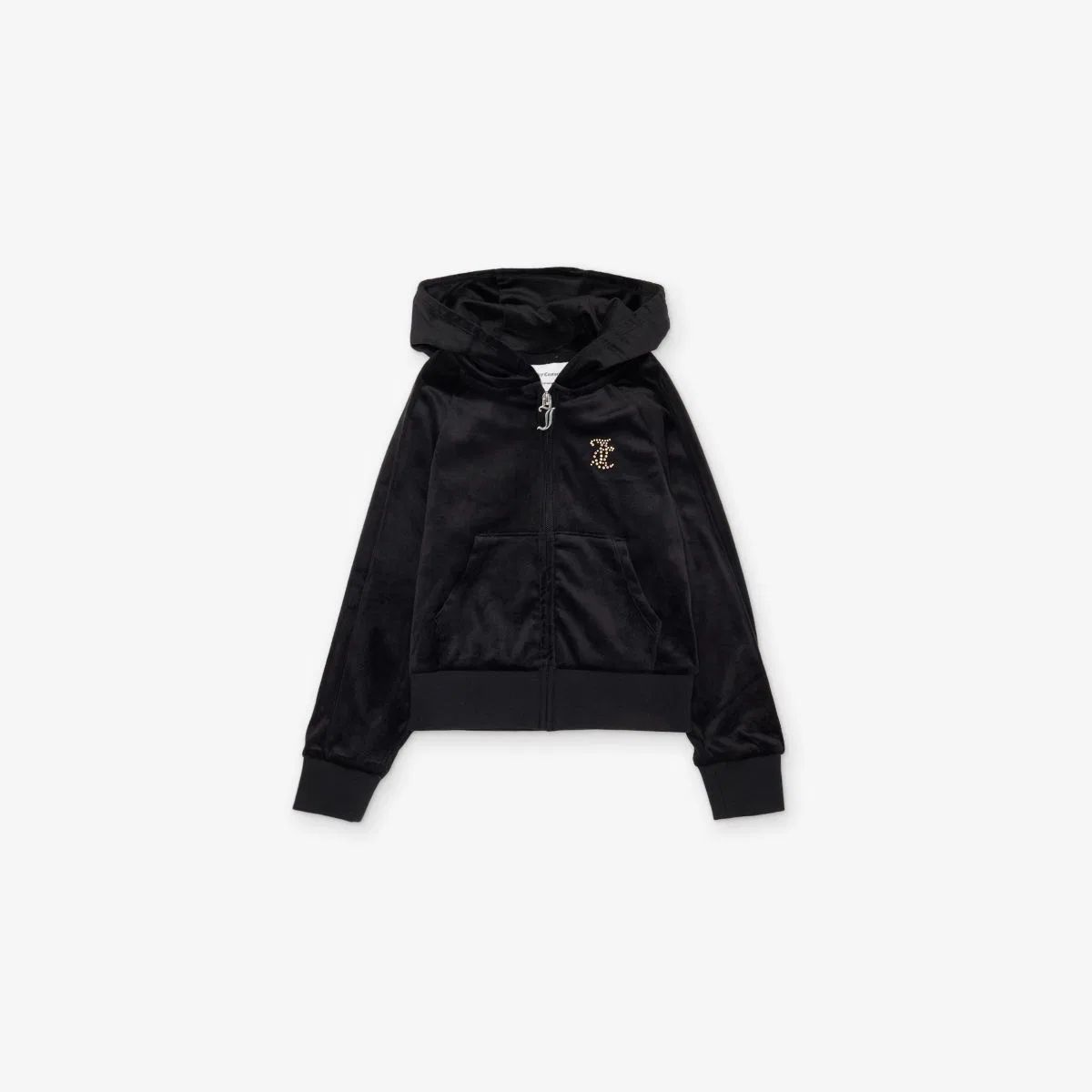 Толстовка на молнии из велюра с логотипом Diamante, возраст 7-16 лет Juicy Couture, черный