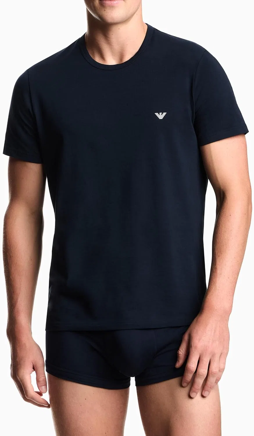 Мужская классическая футболка с круглым вырезом Emporio Armani, Armani Blue — фото 3