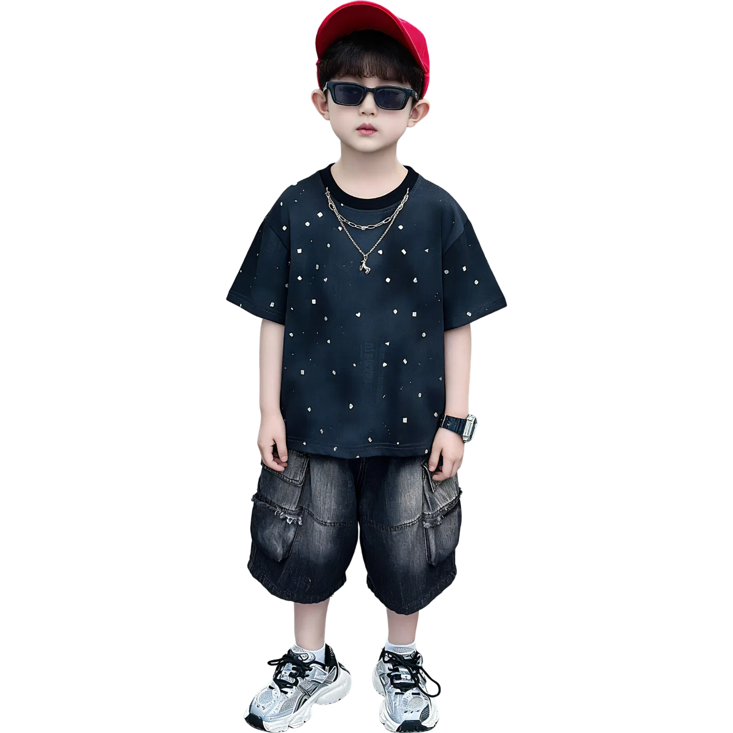Детский комплект для мальчиков с коротким рукавом Lanza, Black