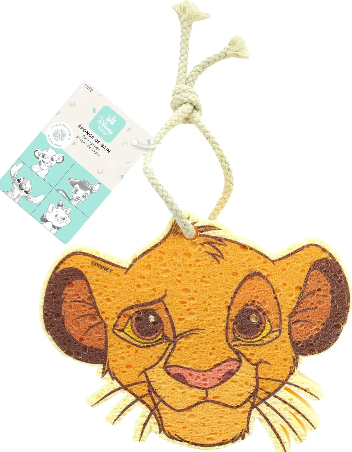 Мочалка для купания Simba Shape, Disney, 1 шт, 10.5x7.3x2.4 см, Yellow