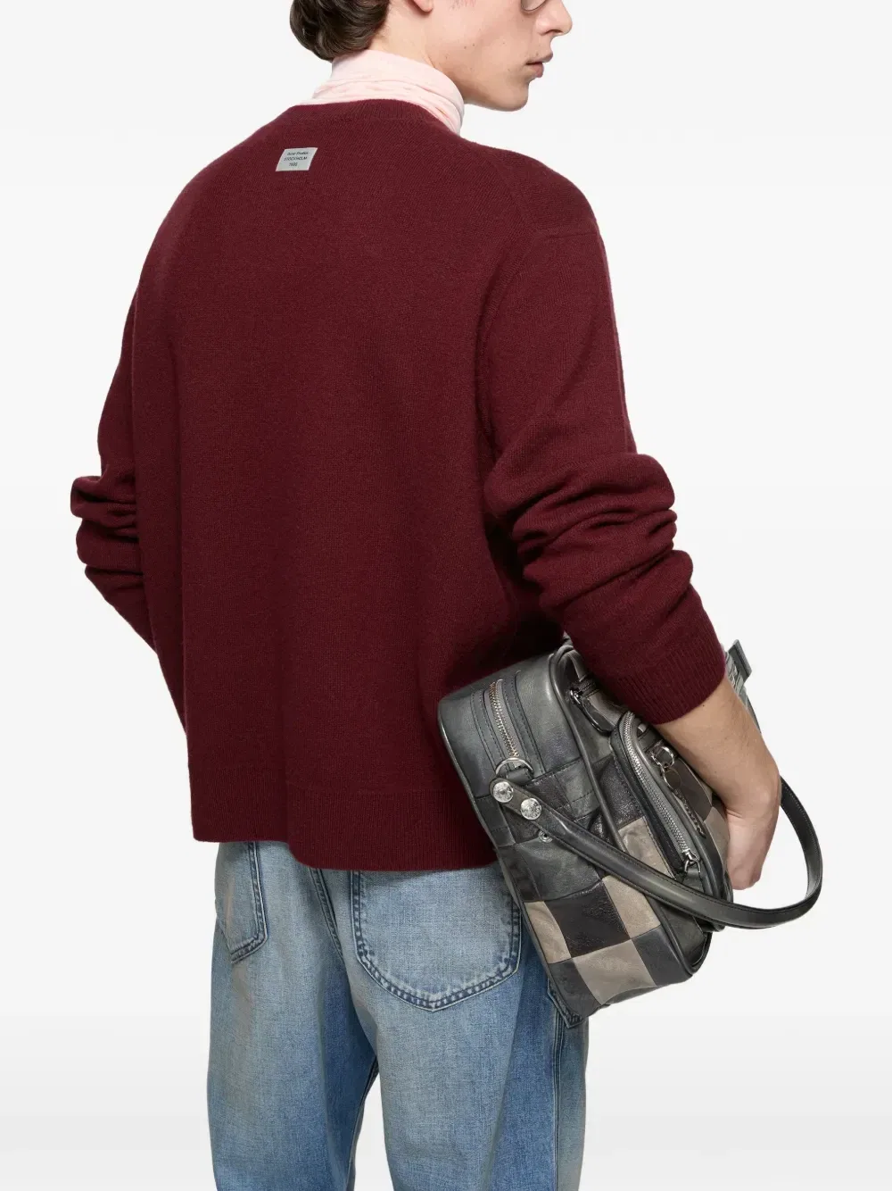 Свитер с круглым вырезом Acne Studios, красный — фото 4