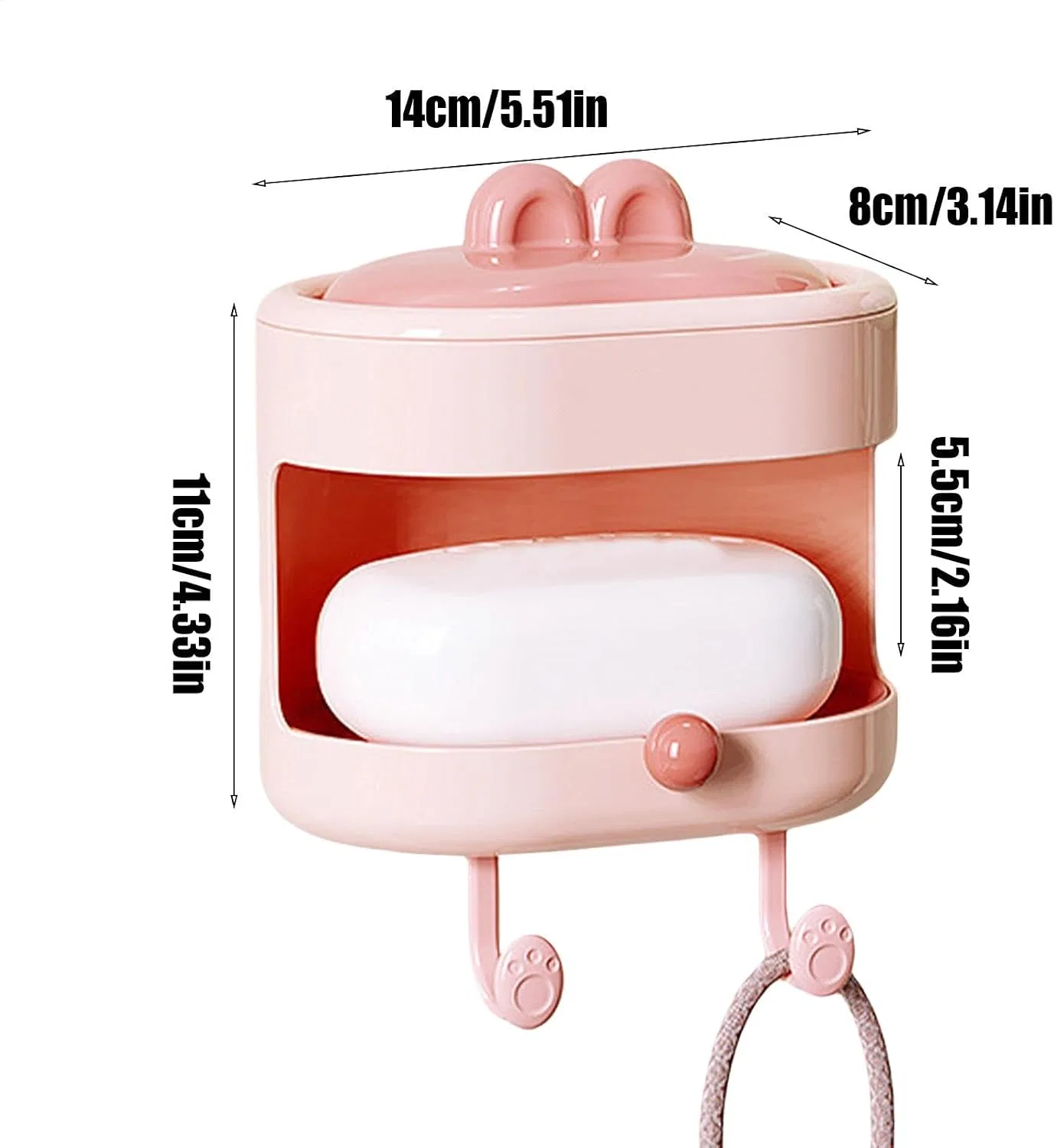 Двусторонняя щетка для тела с мыльницей, Ghjkldha, 100 г, Rose — фото 2