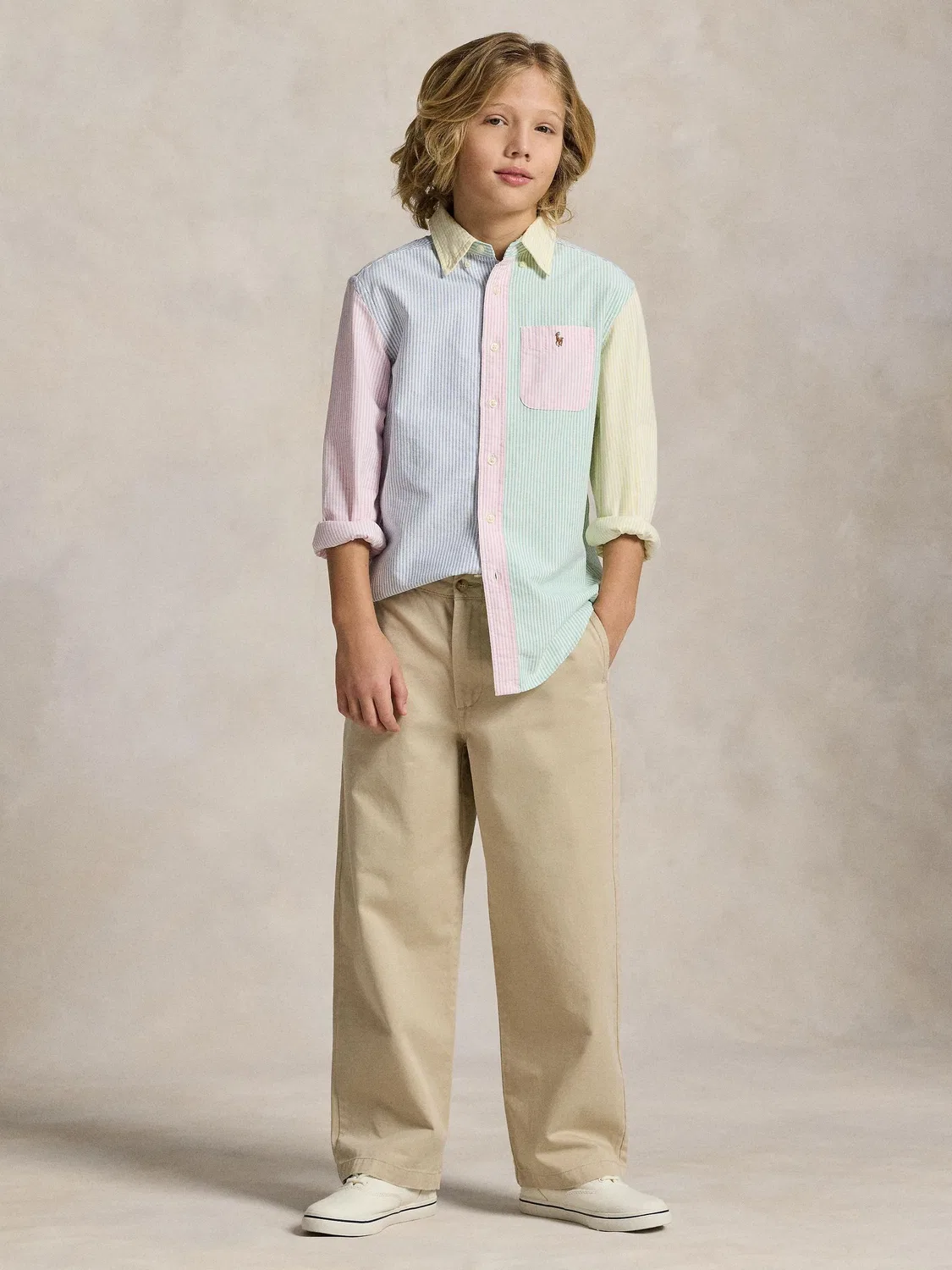 Рубашка Оксфорд полосатая Polo Ralph Lauren, синий — фото 2