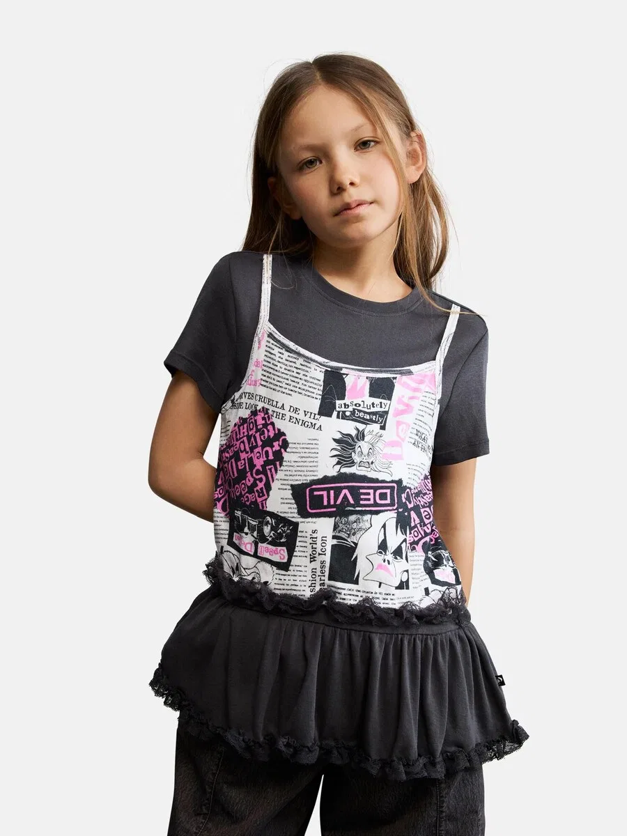 Футболка Desigual 'Круэлла Дисней' черного цвета — фото 2