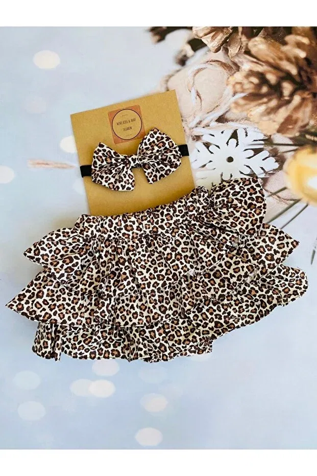 Детский комплект для девочек с леопардовым принтом Mini Kids Baby, Leopard