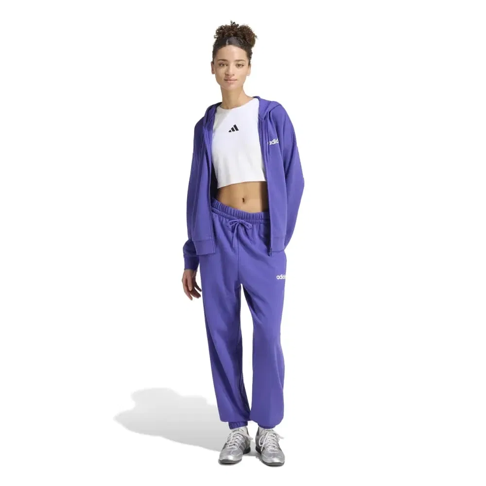 Худи на молнии Adidas Essentials Linear French Terry, фиолетовый — фото 4