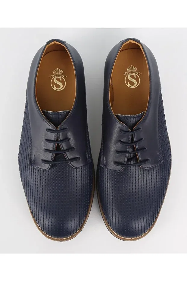 Детские туфли для мальчиков кожаные классические Sirri, Navy Blue