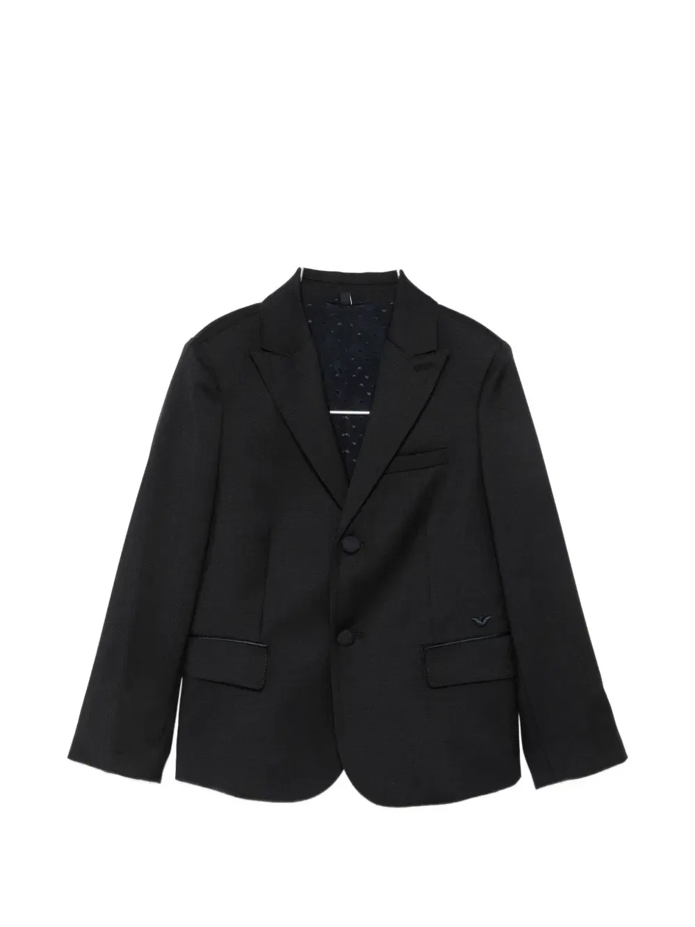 Однобортная куртка с логотипом Emporio Armani Kids, черный